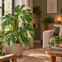 Monstera deliciosa 'Thai Constellation' | Grote bonte kamerplant | 19 cm pot | 80 cm hoog