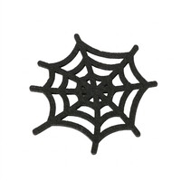 Onderzetters Webba spinnenweb 4-delig zwart 10 x 11 cm