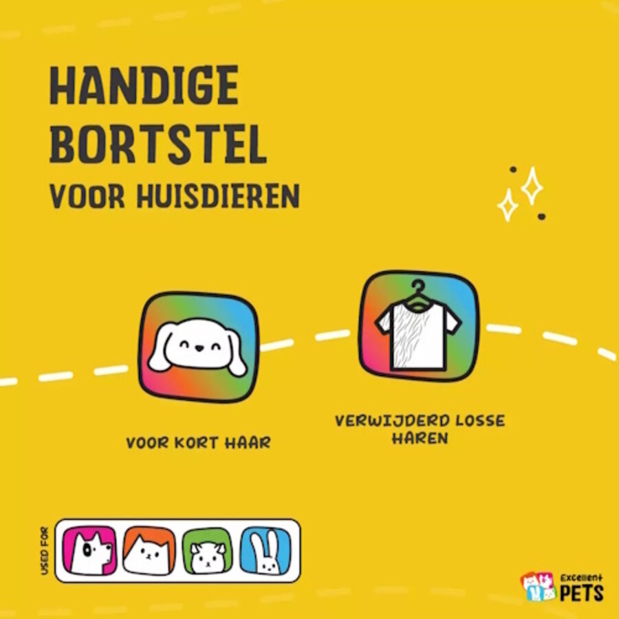 Zachte siliconen vachtborstel | kort of lang haar | 4-in-1