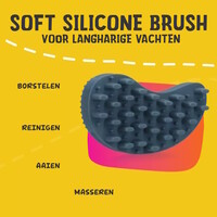 Zachte siliconen vachtborstel | kort of lang haar | 4-in-1