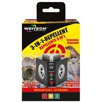 Ultrasone 3-in-1 knaagdierverjager met flitslicht | tot 300 m²