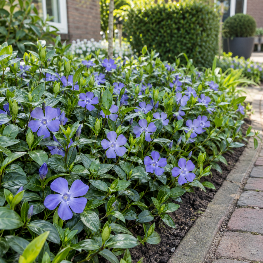 Vinca minor | Kleine maagdenpalm | ca. 15 cm hoog | In 9 cm pot | Wintergroene bodembedekker