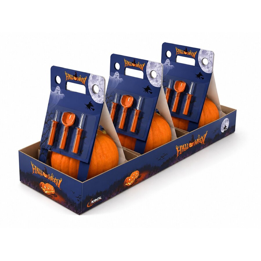 Halloweenpompoen ca. 2 kg met snijgereedschap | Ø vanaf 16 cm