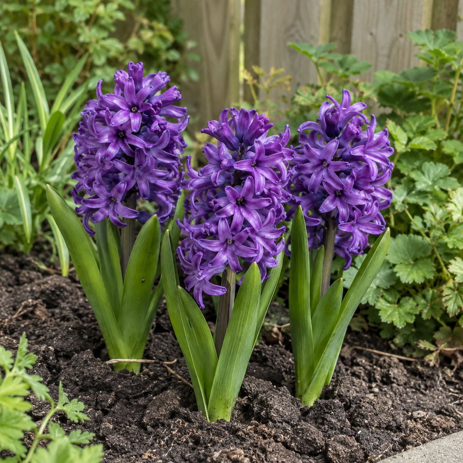 Hyacinthus orientalis paars | Hyacint bloembollen | 3 stuks | 20 tot 30 cm | geurige voorjaarsbloeier