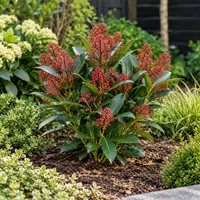 Skimmia japonica 'Rubella' | 45 cm hoog | In 15 cm pot | Wintergroene sierheester