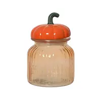 Voorraadpot pompoen glas oranje | 650 ml | Ø 11 x 16,5 cm