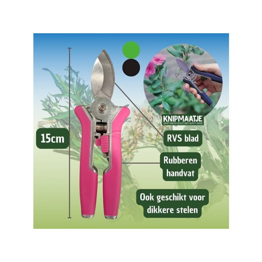 Mini snoeischaar 15 cm | RVS messen | Softgrip | Assorti kleuren
