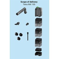 Binnenfilter INX 150 Zwart | Aquarium 90 tot 150 liter | 470 l/u | 5,5W | Stil en regelbaar