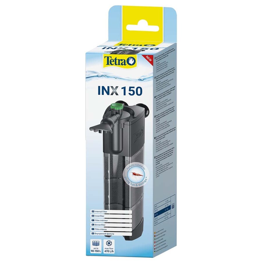 Binnenfilter INX 150 Zwart | Aquarium 90 tot 150 liter | 470 l/u | 5,5W | Stil en regelbaar