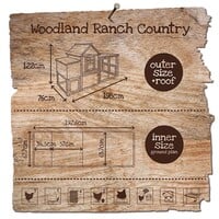 Kippenhok Ranch Country Grijs/beige 198 x 76 x 122 cm met uitloopren voor maximaal 7 kippen
