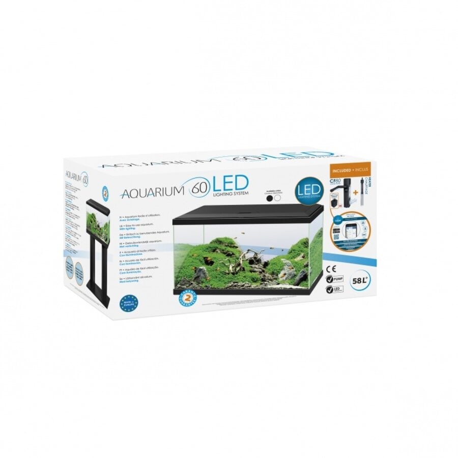 Ciano Aqua 60 LED CF80 | 58L | 60 x 30 x 33CM Zwart Aquarium