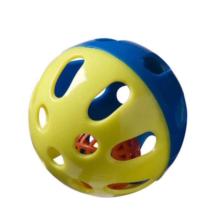 Knaagdier speelbal met geluid 9cm multi-color