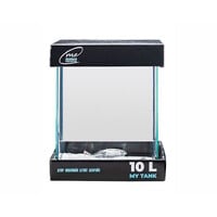 Nano aquarium 10 liter | 20 x 20 x 25 cm | Gebogen glas met afdekplaat en veiligheidsmat