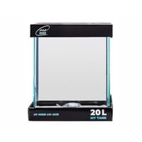 Nano aquarium 20 liter 25 x 25 x 30 cm met gebogen glas, afdekplaat en veiligheidsmat