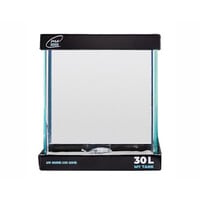 Nano aquarium 30 liter 30 x 30 x 35 cm met gebogen glas, afdekplaat en veiligheidsmat