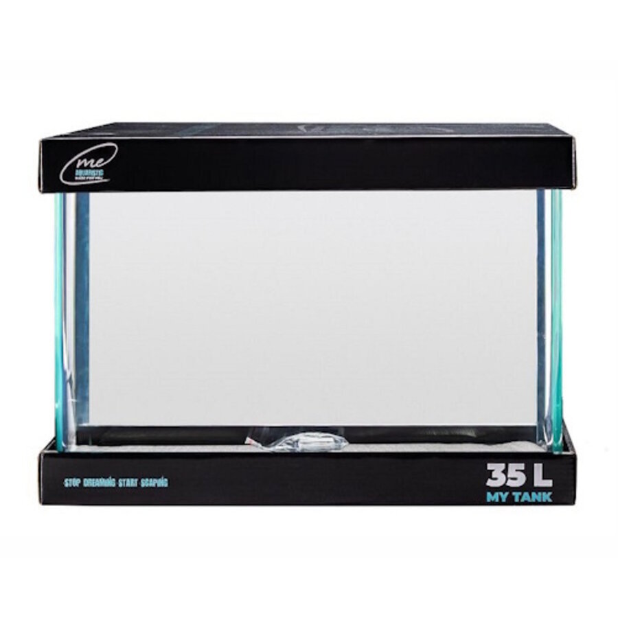 Aquascaping aquarium 35 liter 40 x 32 x 28 cm met gebogen glas, afdekplaat en veiligheidsmat