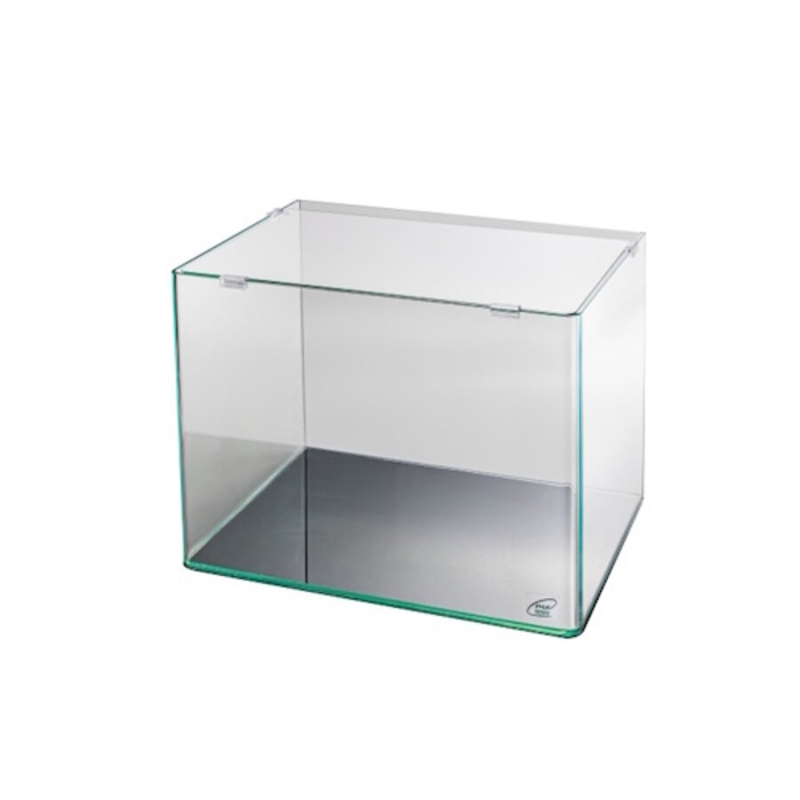 Aquascaping aquarium 55 liter 45 x 36 x 34 cm met gebogen glas, afdekplaat en veiligheidsmat