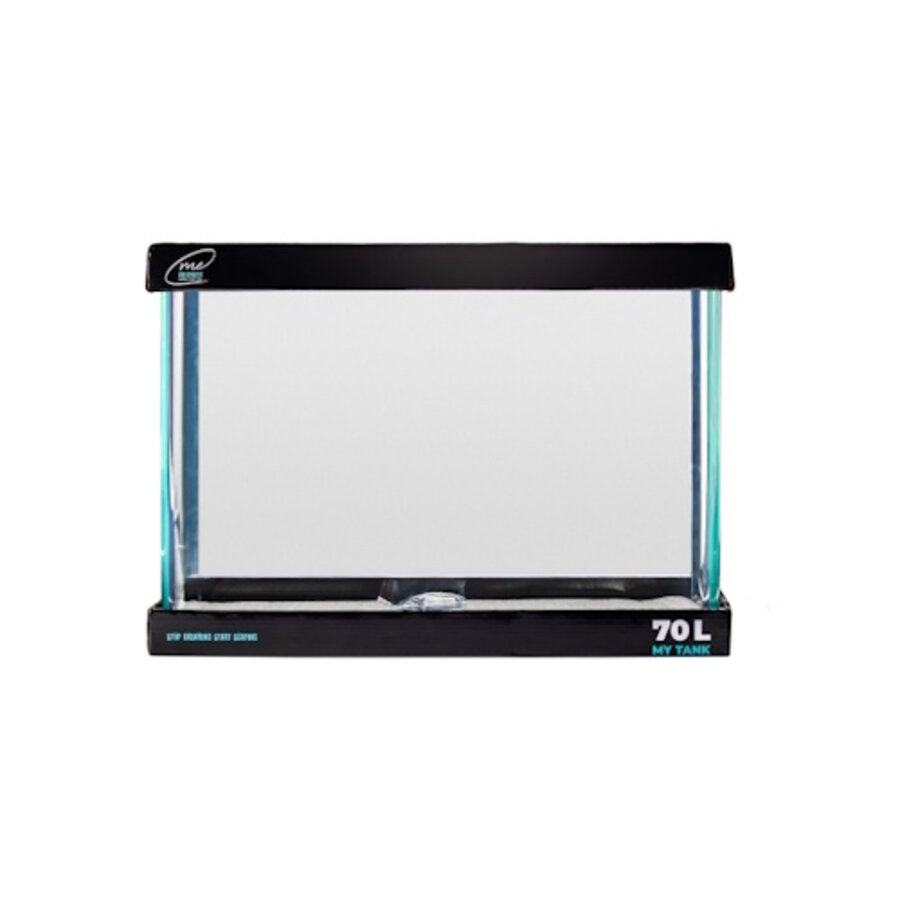 Aquascaping aquarium 70 liter 50 x 39 x 36 cm met gebogen glas, afdekplaat en veiligheidsmat
