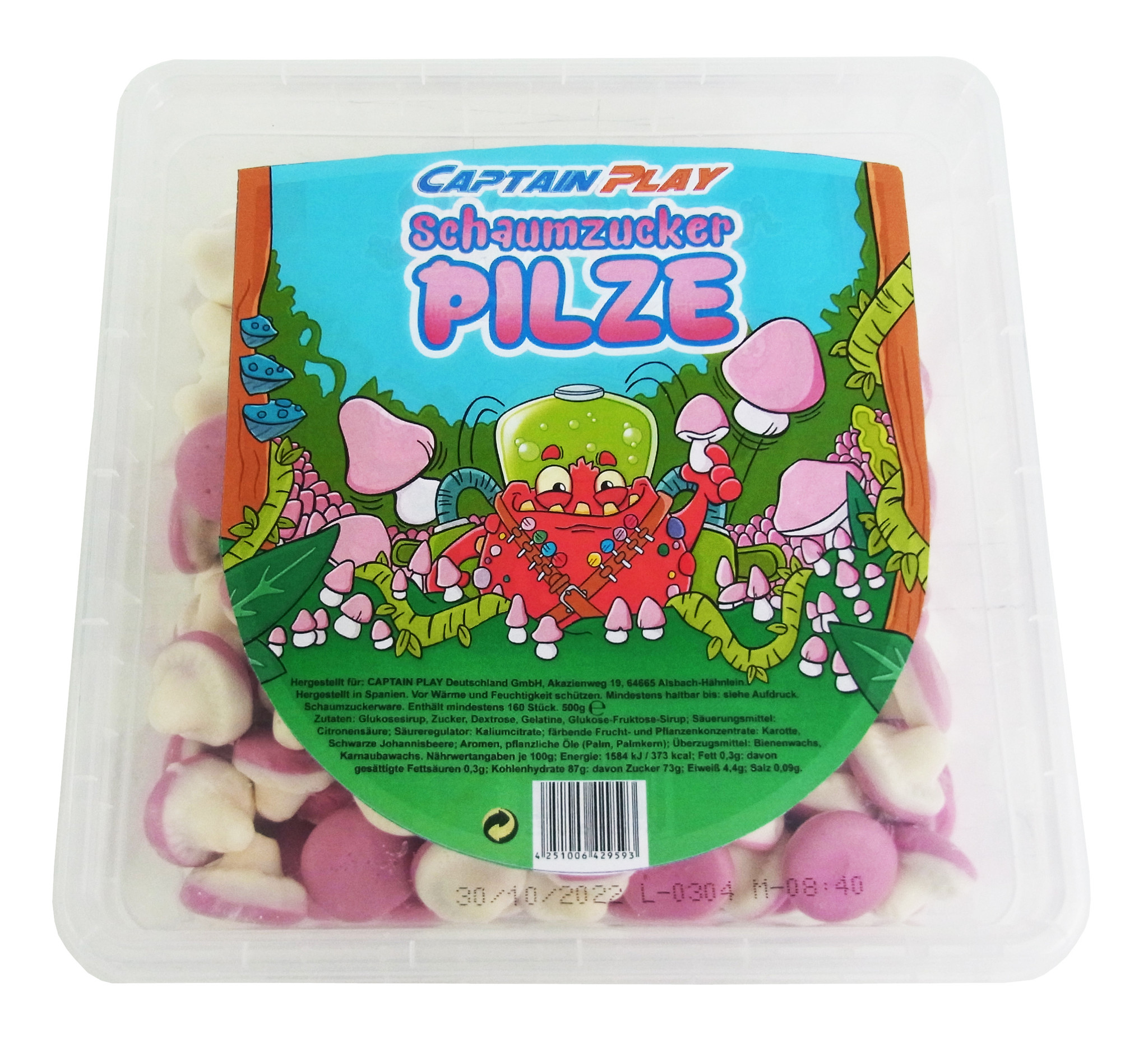 CAPTAIN PLAY Schaumzucker  Pilze, Schaumzucker Pilze Party Box  12 x 500g