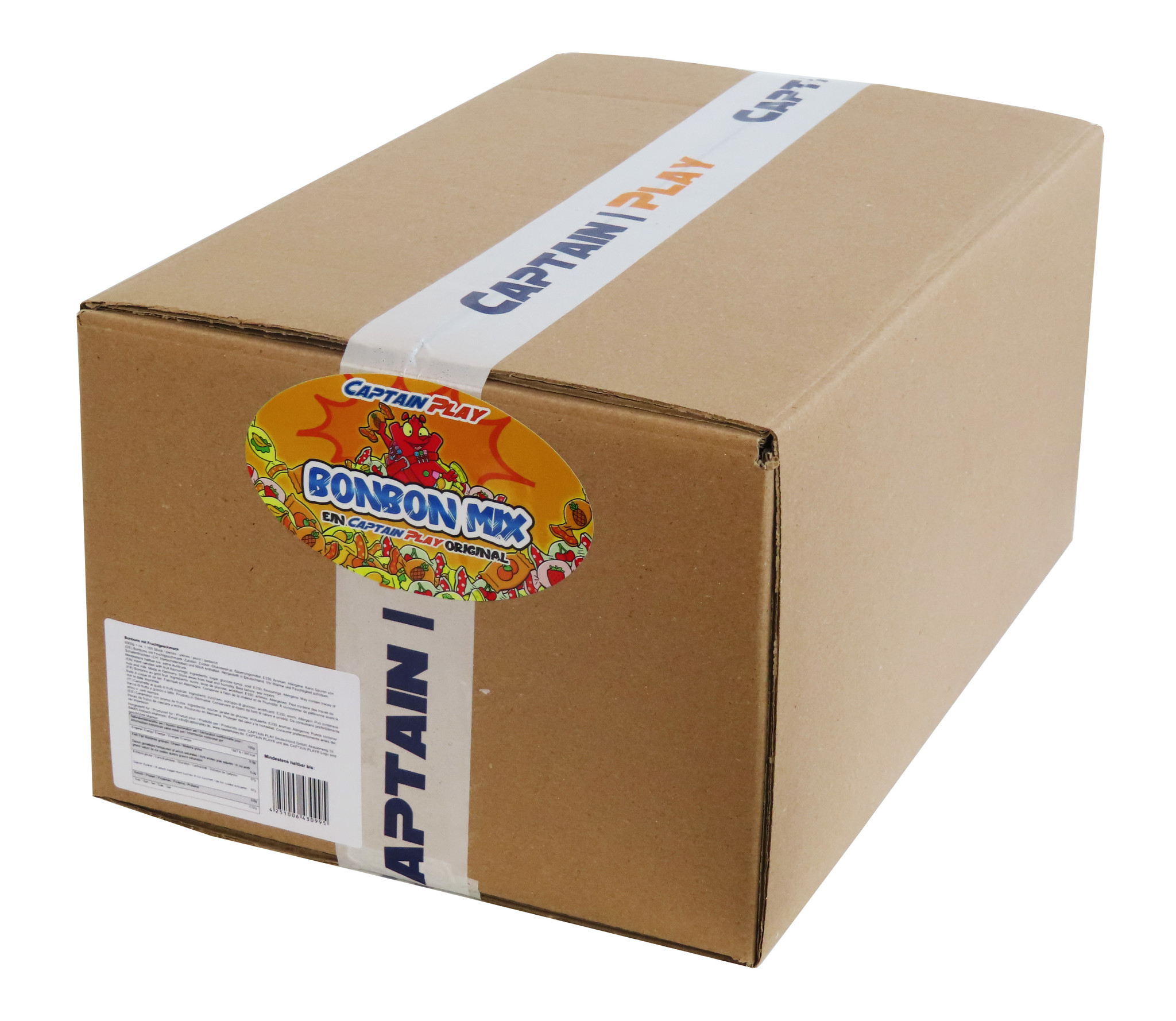 CAPTAIN PLAY Karnevals Bonbons, 12 x 6kg Karton, Wurfmaterial Karneval, 72kg Bonbons Großpackung mit ca. 7.920 Teilen in Einzelverpackung