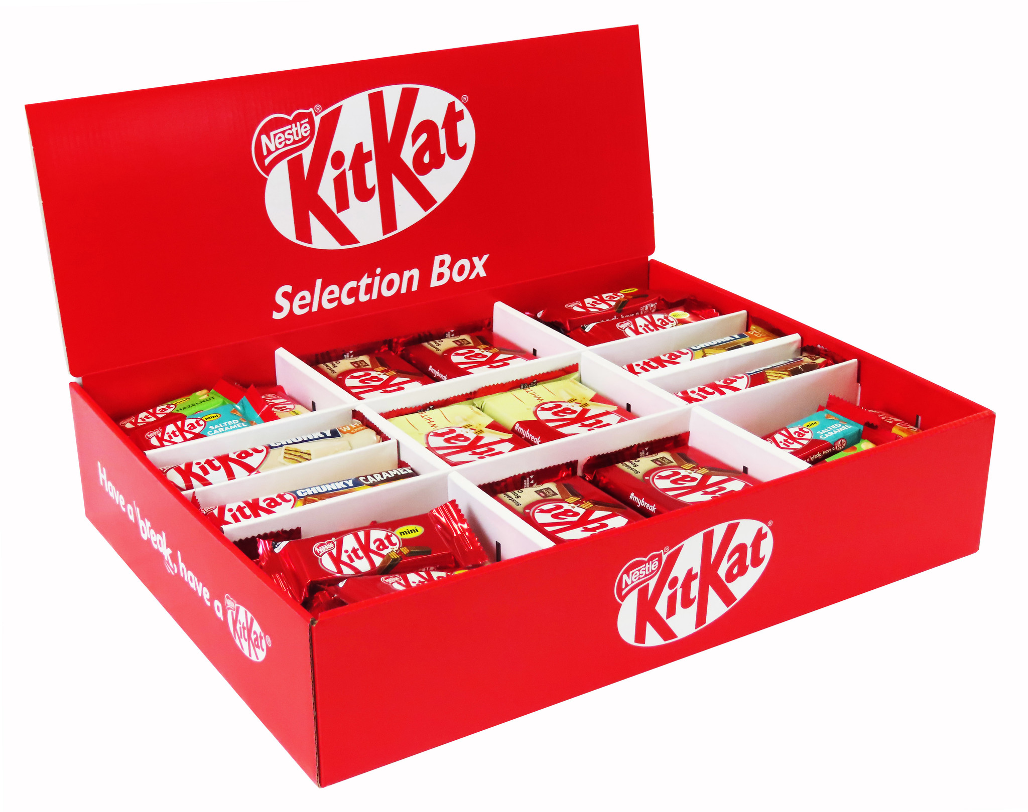 KitKat Selection Box mit 104 KitKat Spezialitäten in 9 Sorten, mit KitKat Chunky, KitKat Mini und KitKat White, KitKat Süßigkeiten Mix mit 2,9kg