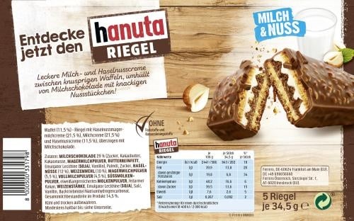 Hanuta Riegel 16 x 5er Pack