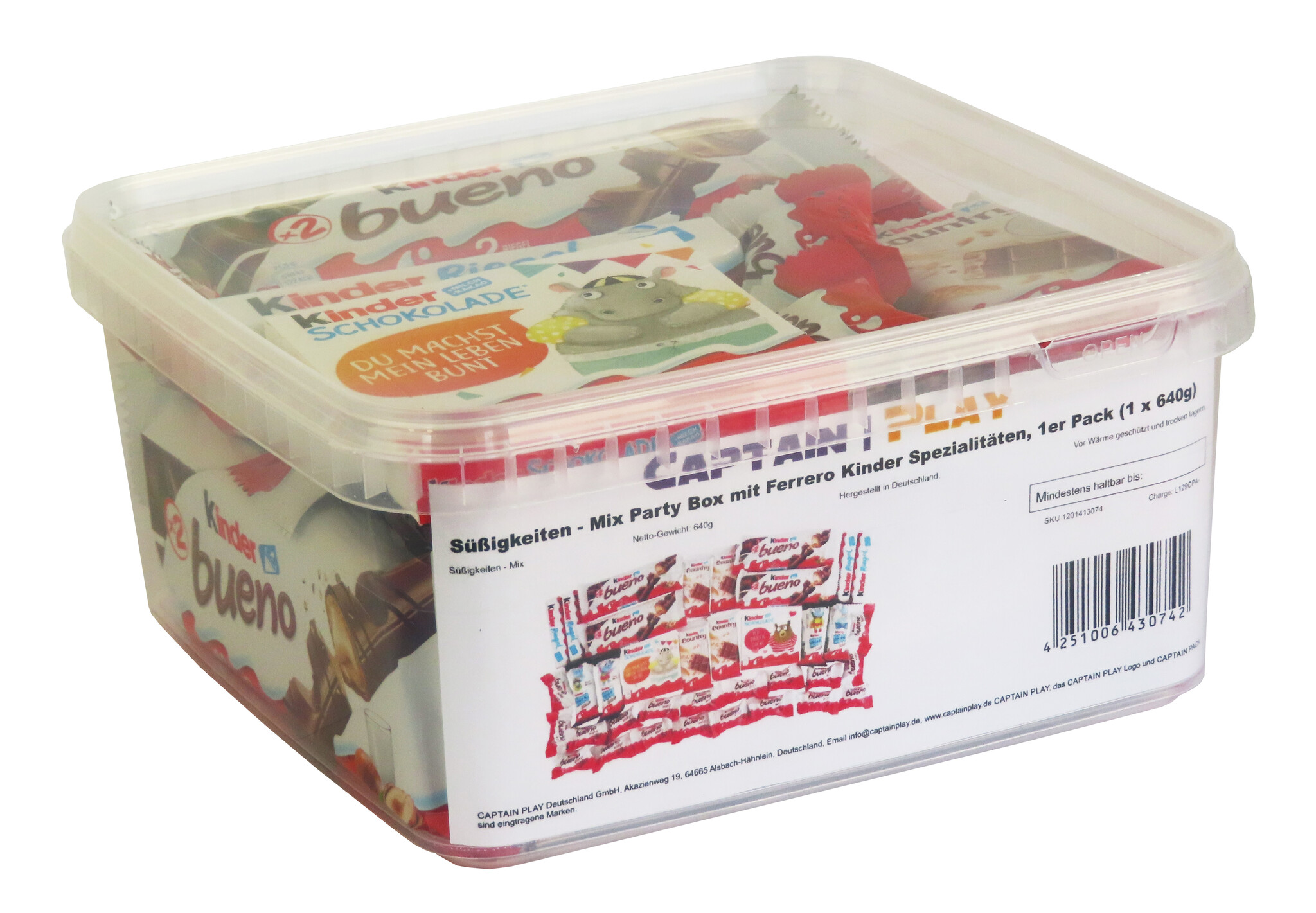 Süßigkeiten – Mix Party Box mit Ferrero Kinder Spezialitäten, 1er Pack (1 x 640g)