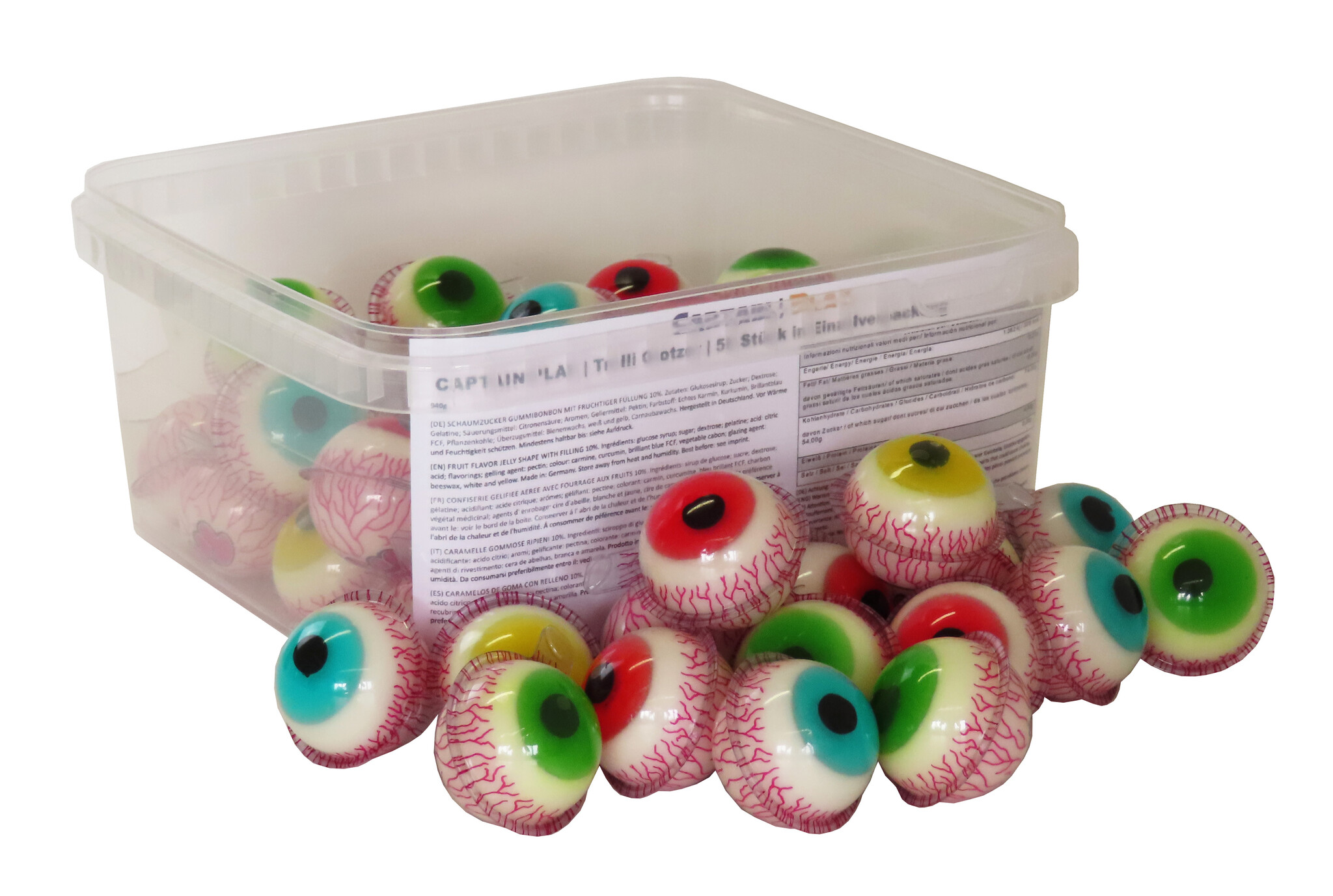 CAPTAIN PLAY | Trolli Glotzer Halloween Süßigkeiten | 50 Stück in Einzelverpackung