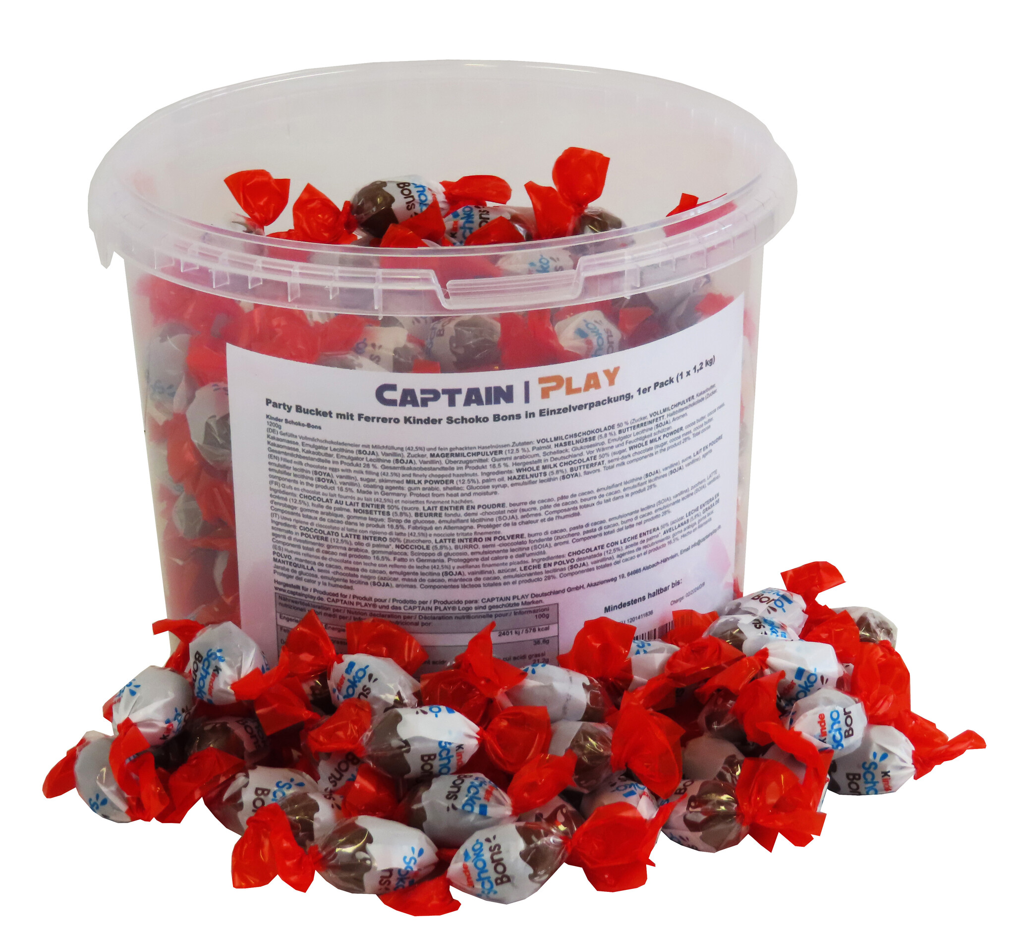 Party Bucket mit Ferrero Kinder Schoko Bons, 1er Pack (1 x 1,2 kg)