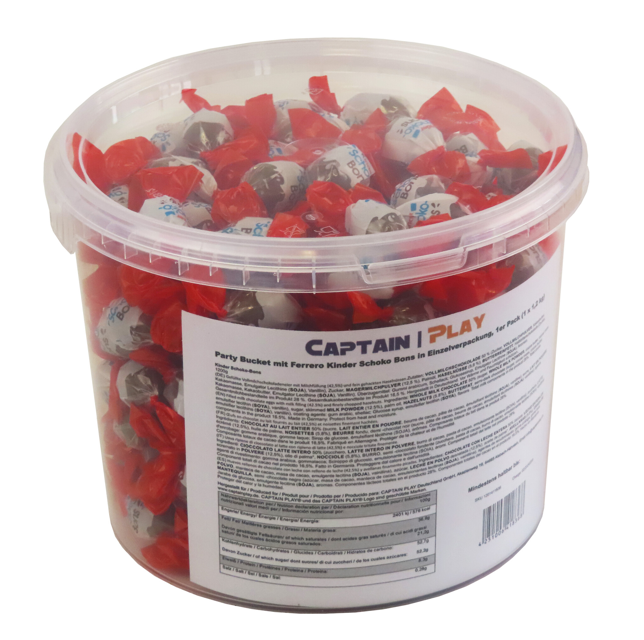 Party Bucket mit Ferrero Kinder Schoko Bons, 1er Pack (1 x 1,2 kg)