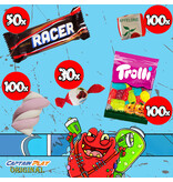 CAPTAIN PLAY Karneval Wurfmaterial, 4 kg Mix, 300 Teile Wurfmaterial Karneval in Einzelverpackung, Süßigkeiten Großpackung mit Resten von Halloween, Weihnachten und Ostern