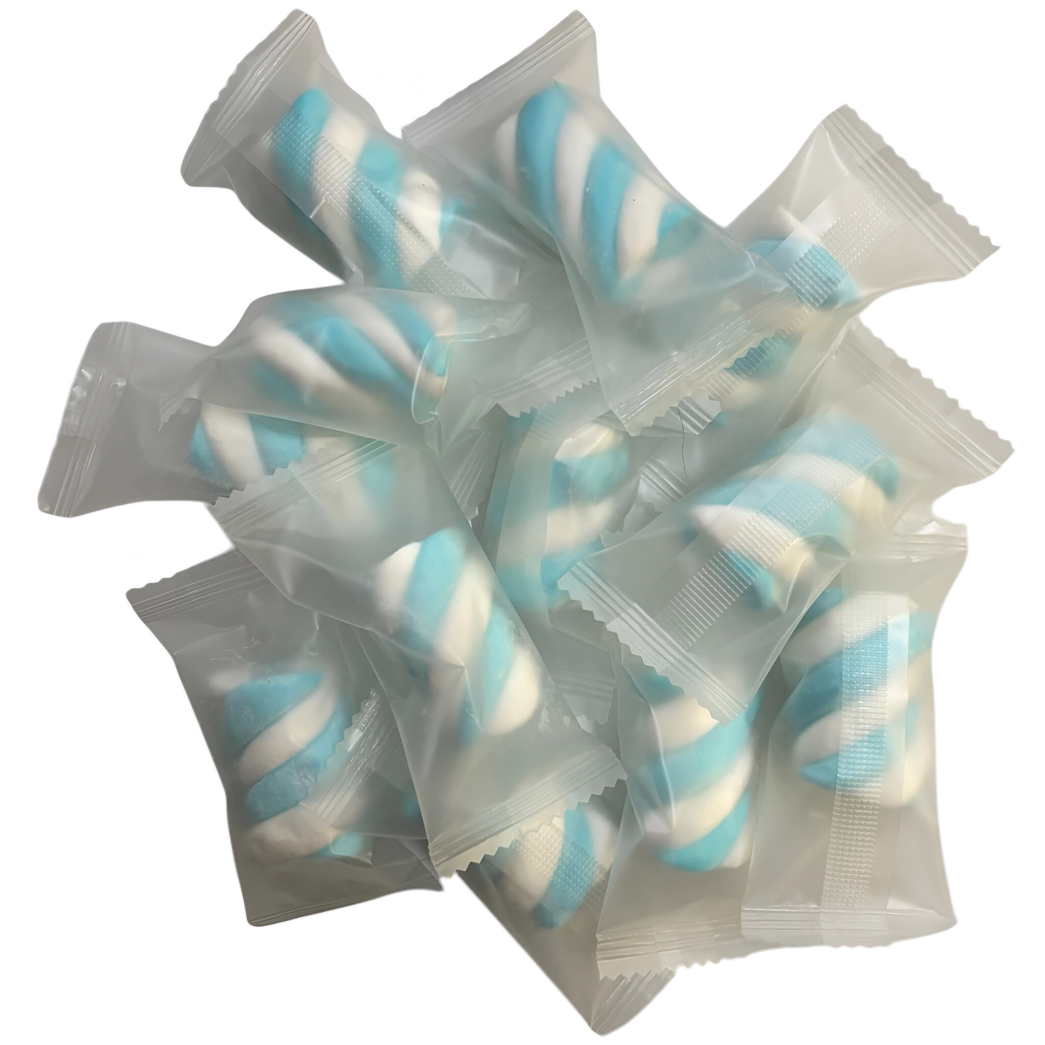 Wurfmaterial Karneval Marshmallows, 1.250 Stück blau in Einzelverpackung, CAPTAIN PLAY 5 kg Süßigkeiten Großpackungen