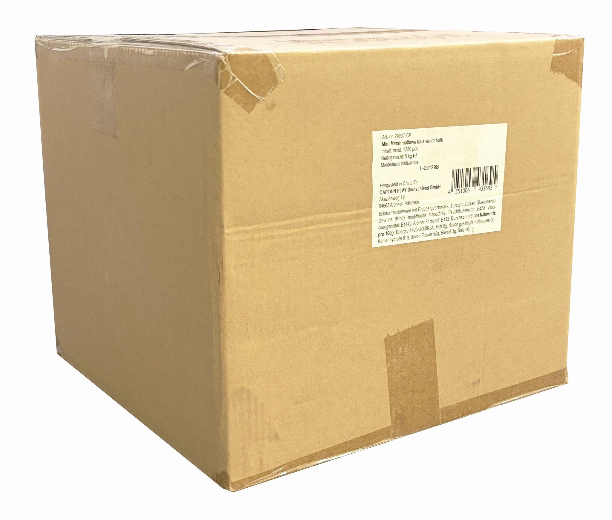 Wurfmaterial Karneval Marshmallows, 1.250 Stück blau in Einzelverpackung, CAPTAIN PLAY 5 kg Süßigkeiten Großpackungen