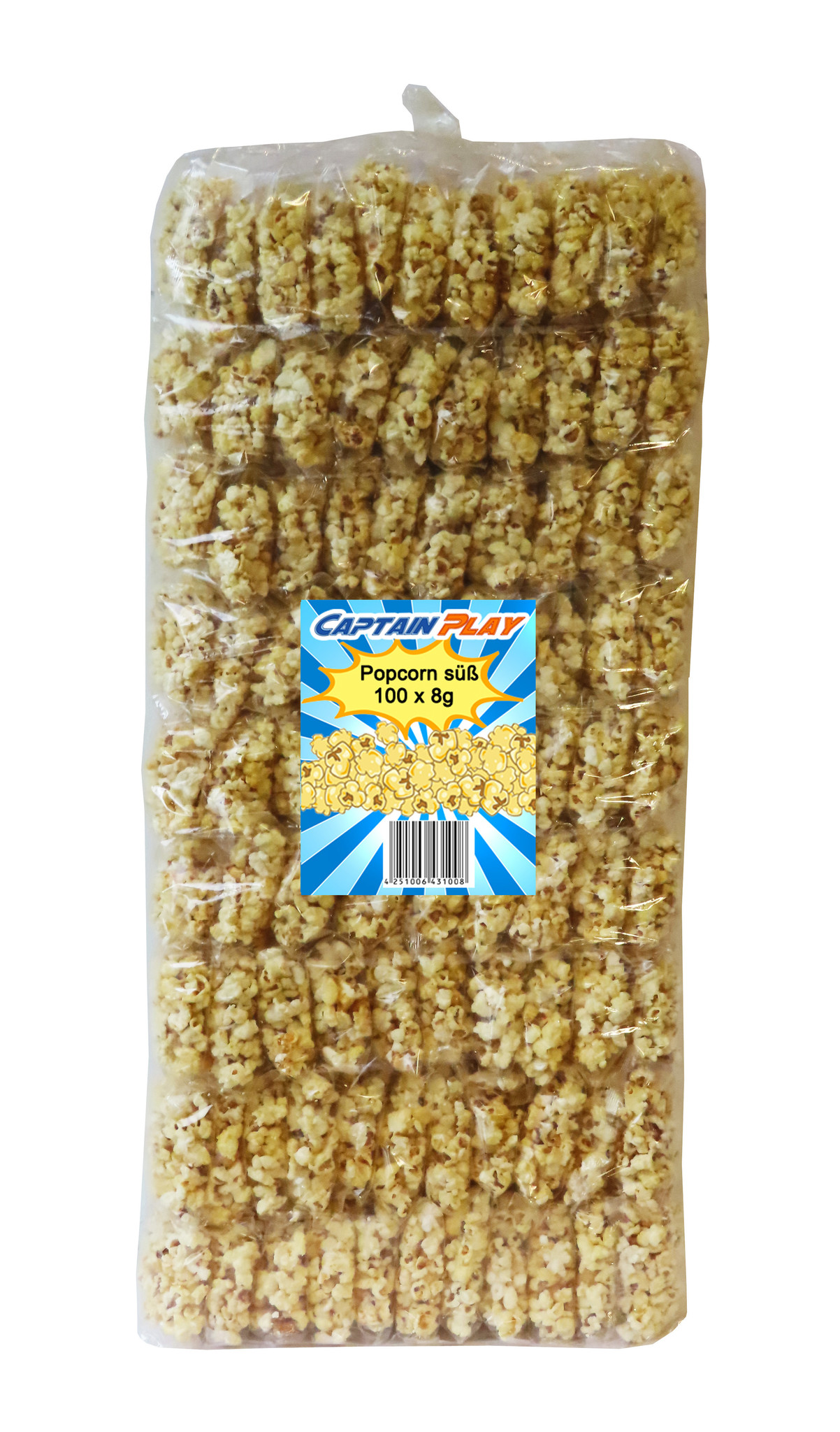 CAPTAIN PLAY Popcorn, 7.500 Mini Beutel Großpackung, Wurfmaterial Karneval, Karneval Süßigkeiten Popcorn süß, 7.500 x 8g