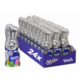 Milka Schmunzelhase Weiß 24 x 45g I Osterschokolade Großpackung