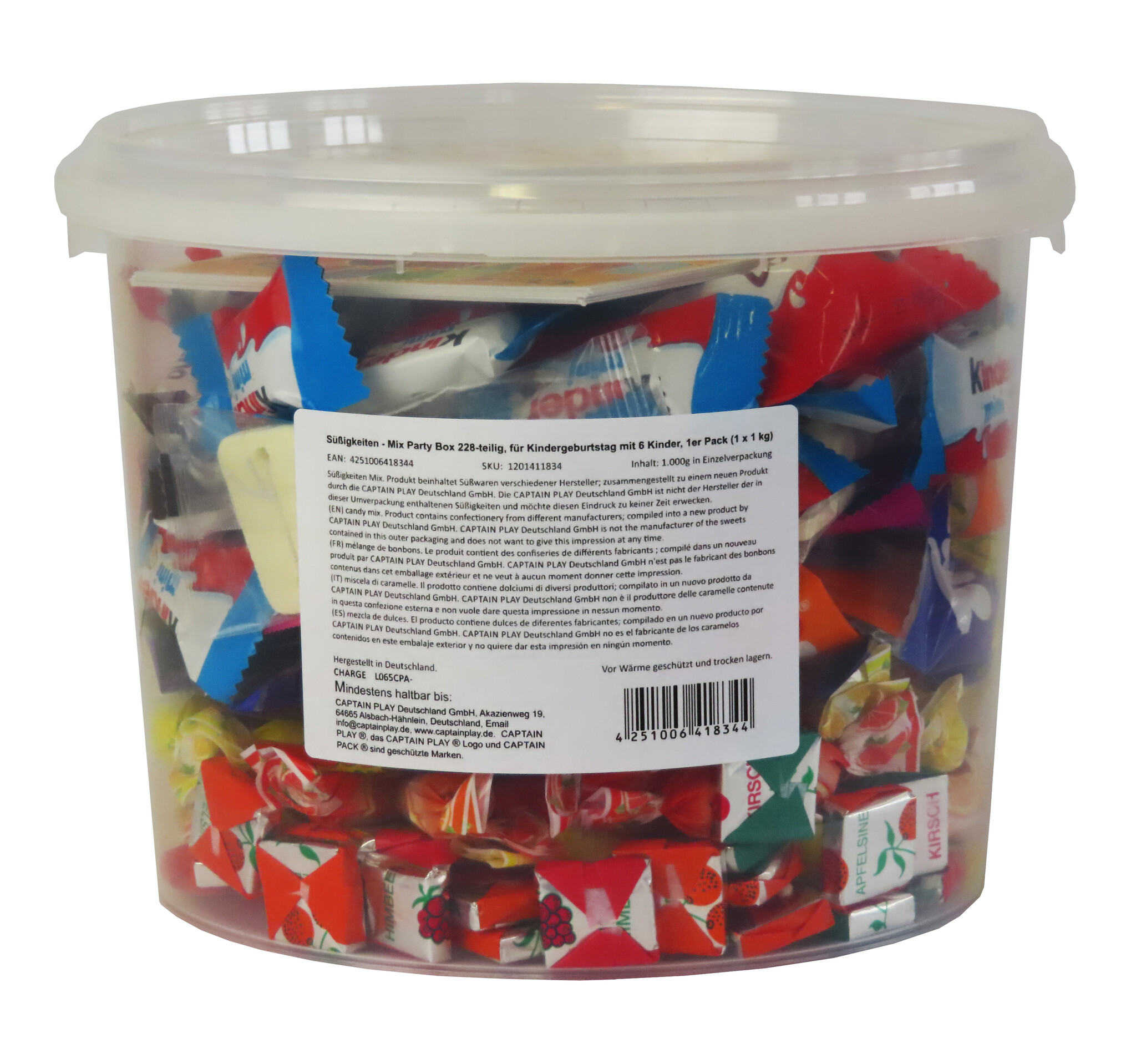 Süßigkeiten – Mix Party Box 200-teilig, für Kindergeburtstag mit 6 Kinder, 1er Pack (1 x 1 kg)