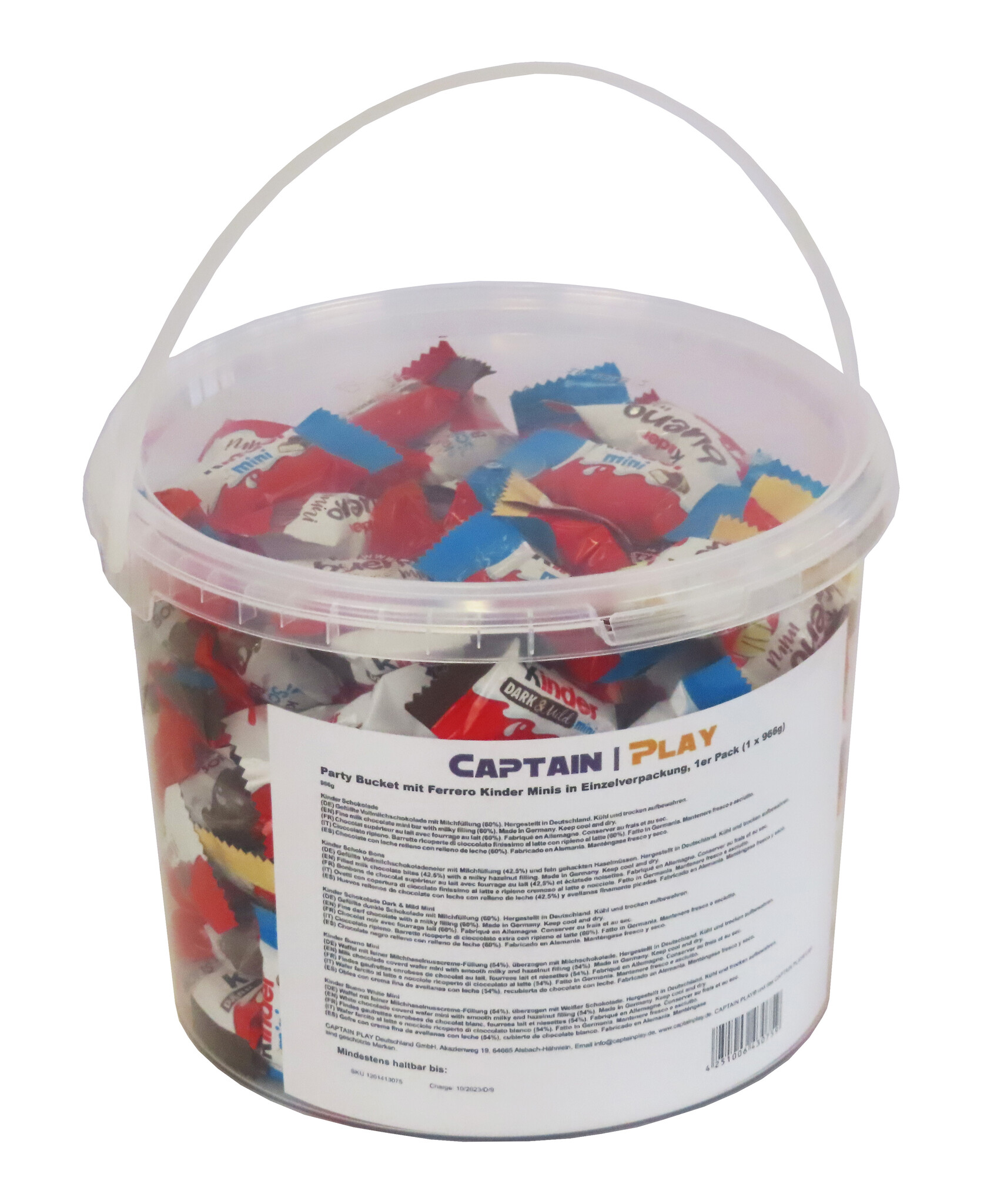 Party Bucket mit Ferrero Kinder Minis in Einzelverpackung, 1er Pack (1 x 966g)