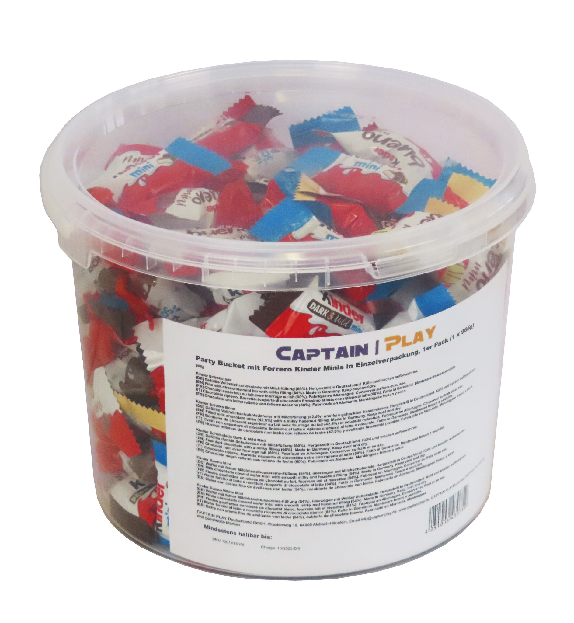 Party Bucket mit Ferrero Kinder Minis in Einzelverpackung, 1er Pack (1 x 966g)