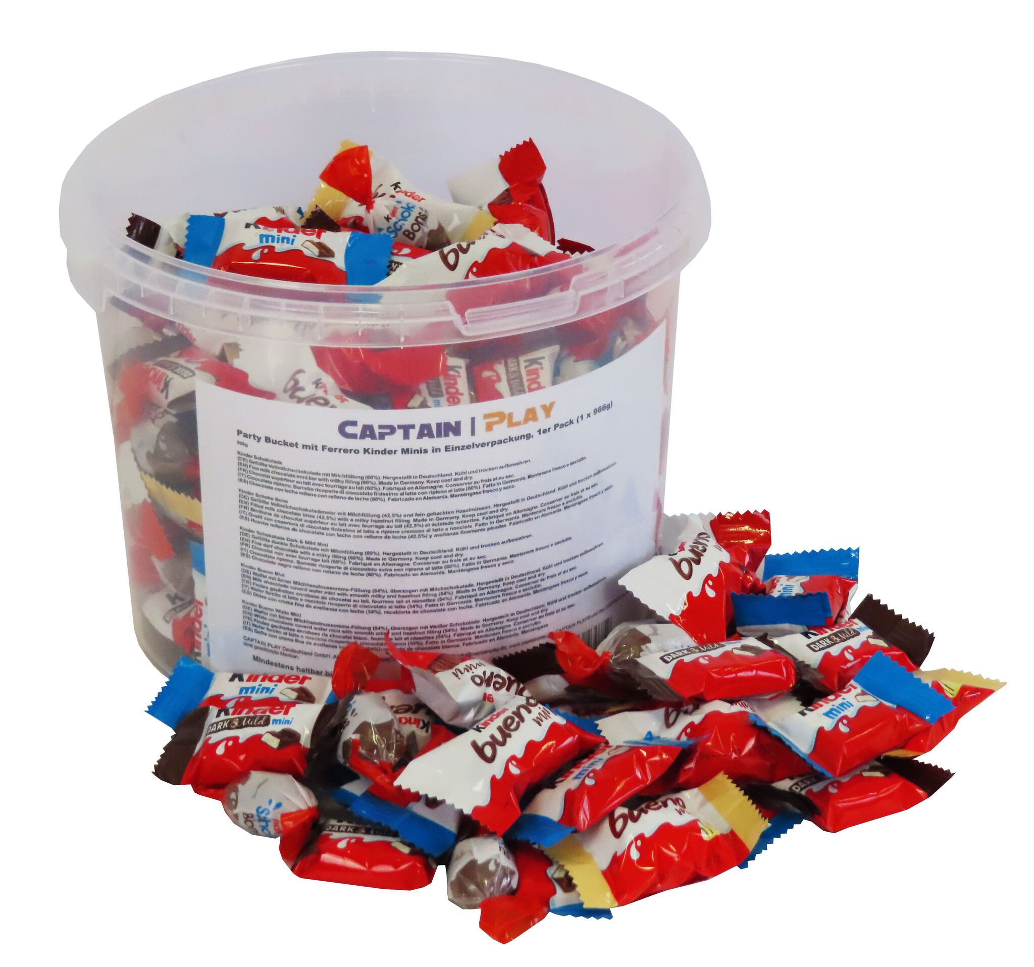 Party Bucket mit Ferrero Kinder Minis in Einzelverpackung, 1er Pack (1 x 966g)