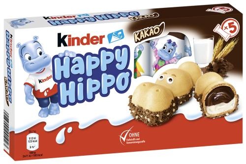 Kinder Happy Hippo Cacao 10 x 103,5g - EPAL mit 255 Umkartons (2550 x 103,5g)