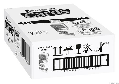 Kinder Cards 30 x 25,6g - EPAL mit 384 Umkartons (11520 x 25,6g)