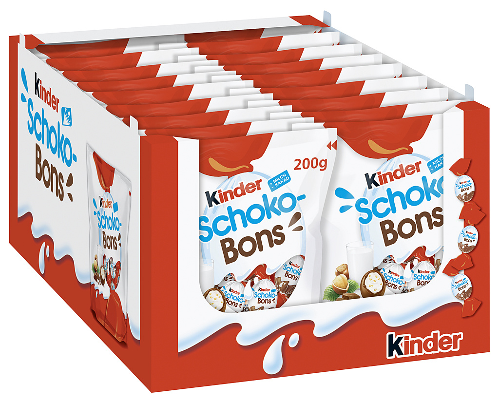 Kinder Schoko-Bons 18 x 200g - EPAL mit 56 Umkartons (1008 x 200g)