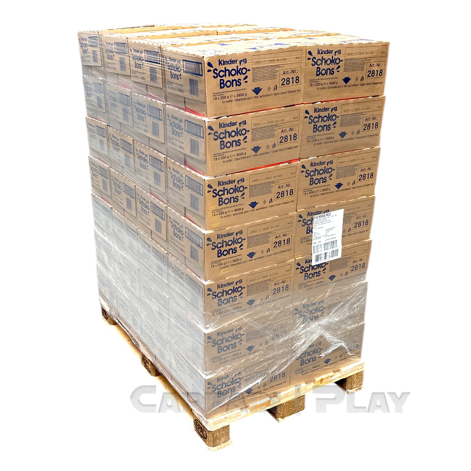 Kinder Schoko-Bons 18 x 200g - EPAL mit 56 Umkartons (1008 x 200g)
