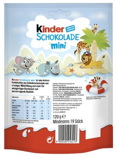 Kinder Schokolade Mini 16 x 120g - EPAL mit 56 Umkartons (896 x 120g)