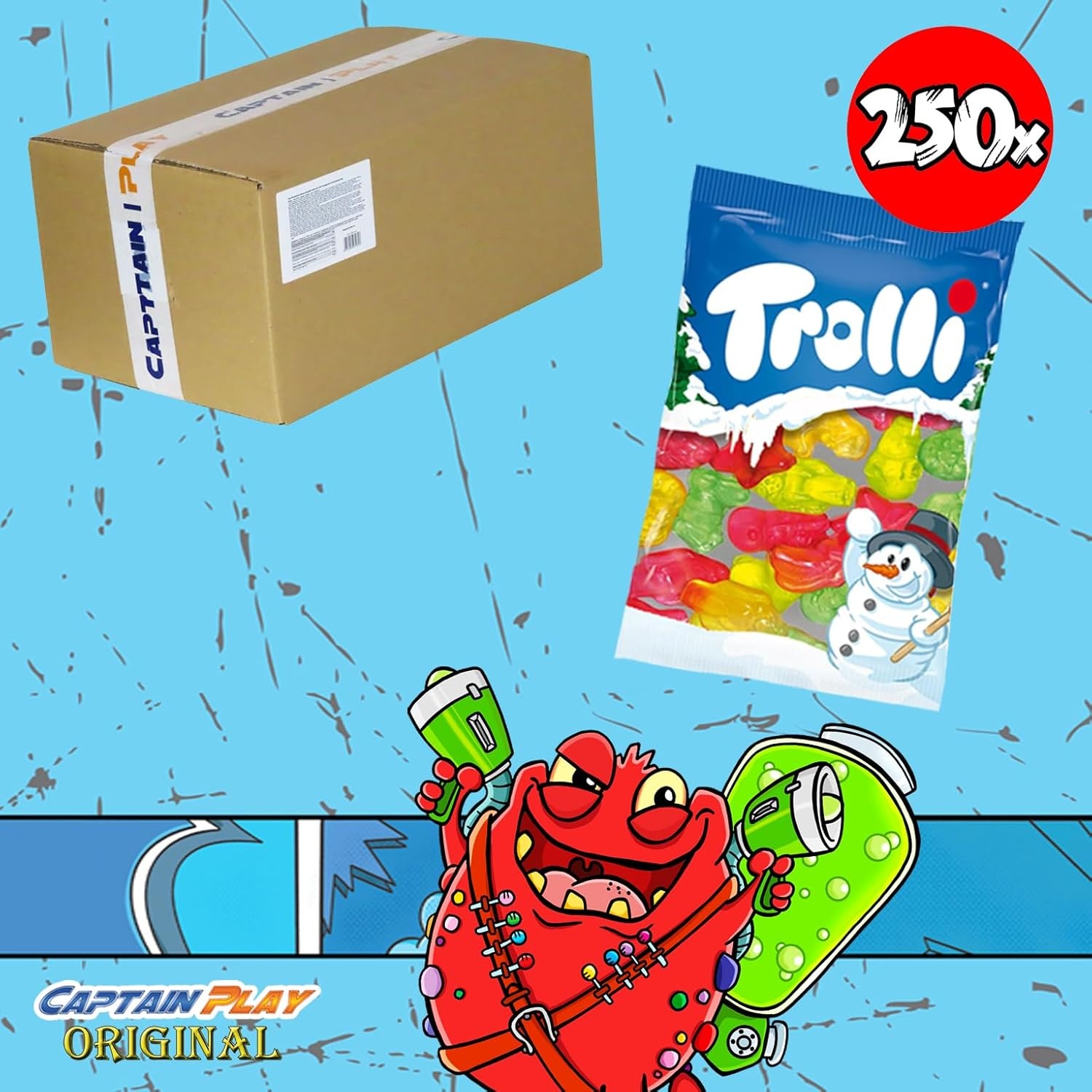 Trolli Wurfmaterial Karneval 5kg Karneval Süßigkeiten Mix Karton mit Trolli Fruchtgummi in Einzelverpackung, 1er Pack (1 x 5kg)