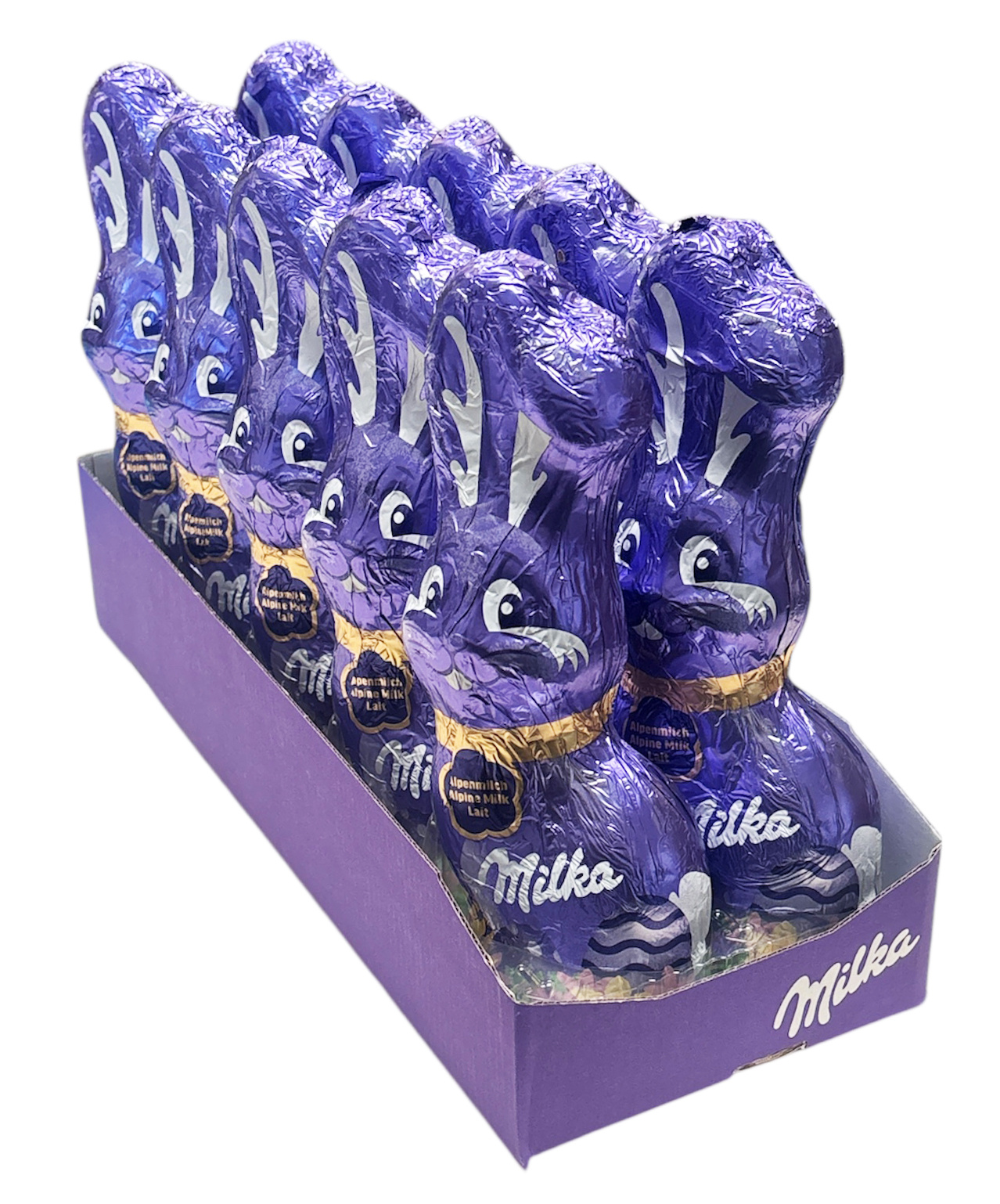 Milka Schmunzelhase Alpenmilch 10 x 175g I Osterschokolade Großpackung