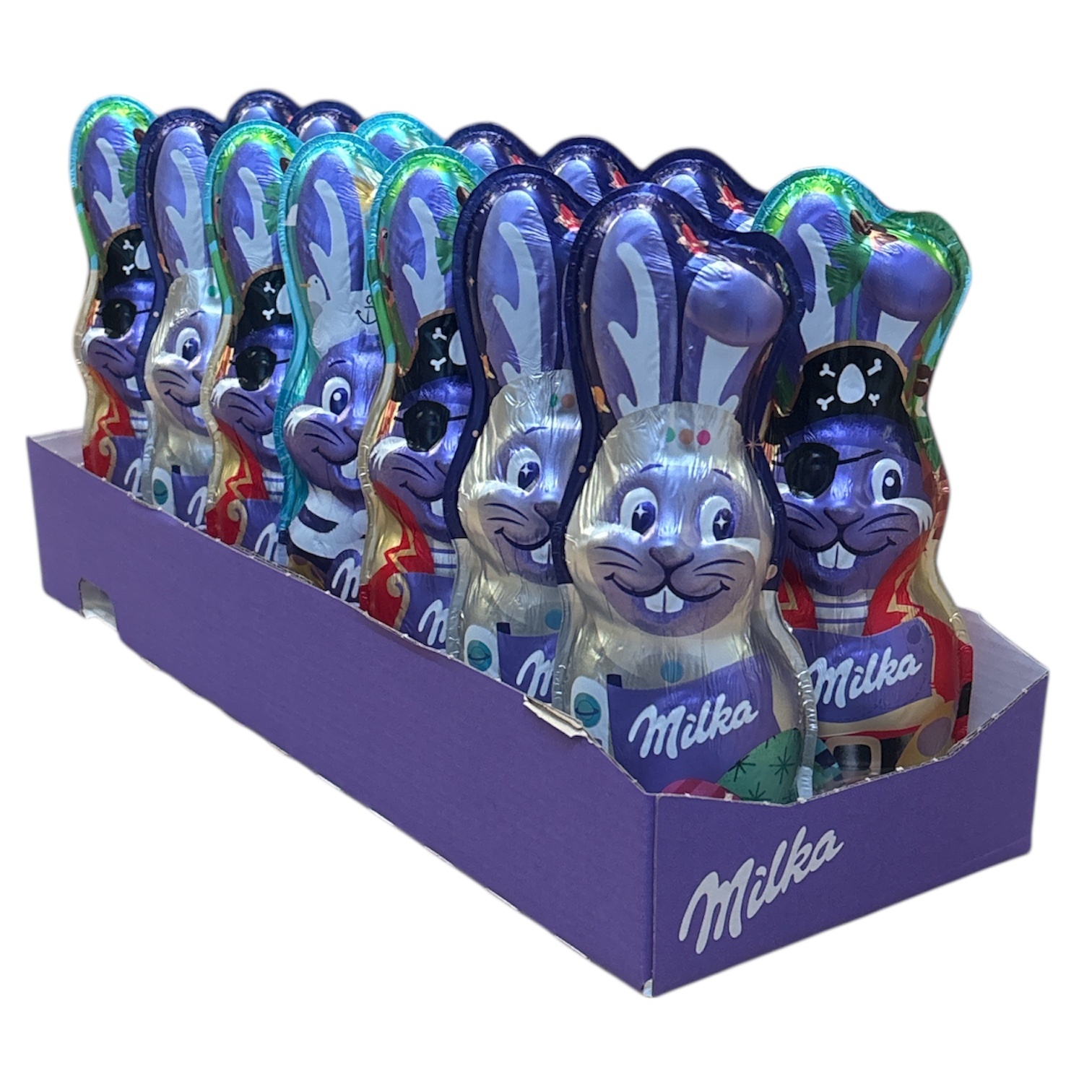 Milka Schmunzelhase Alpenmilch  Design Edition 14 x 90g I Osterschokolade Großpackung