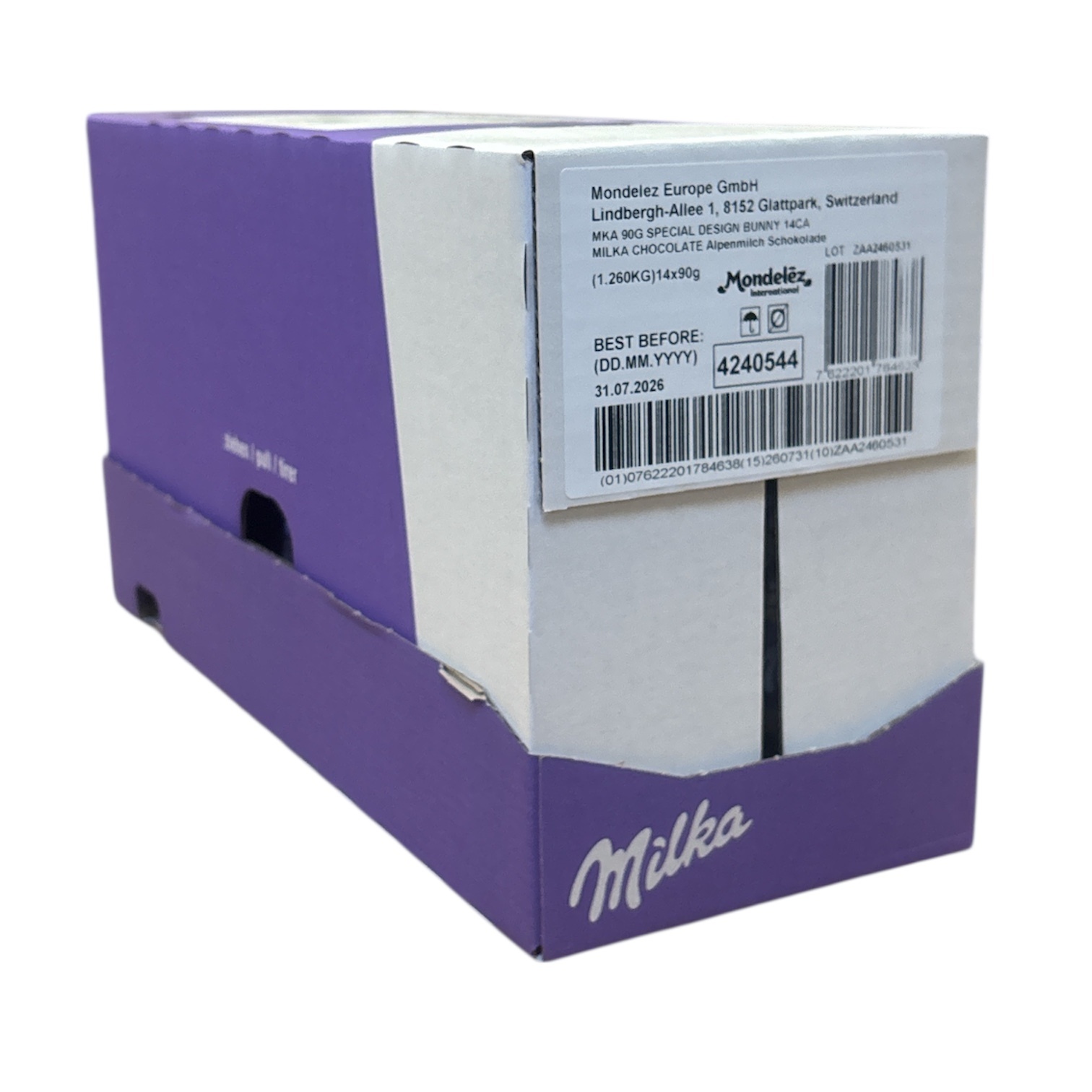 Milka Schmunzelhase Alpenmilch  Design Edition 14 x 90g I Osterschokolade Großpackung