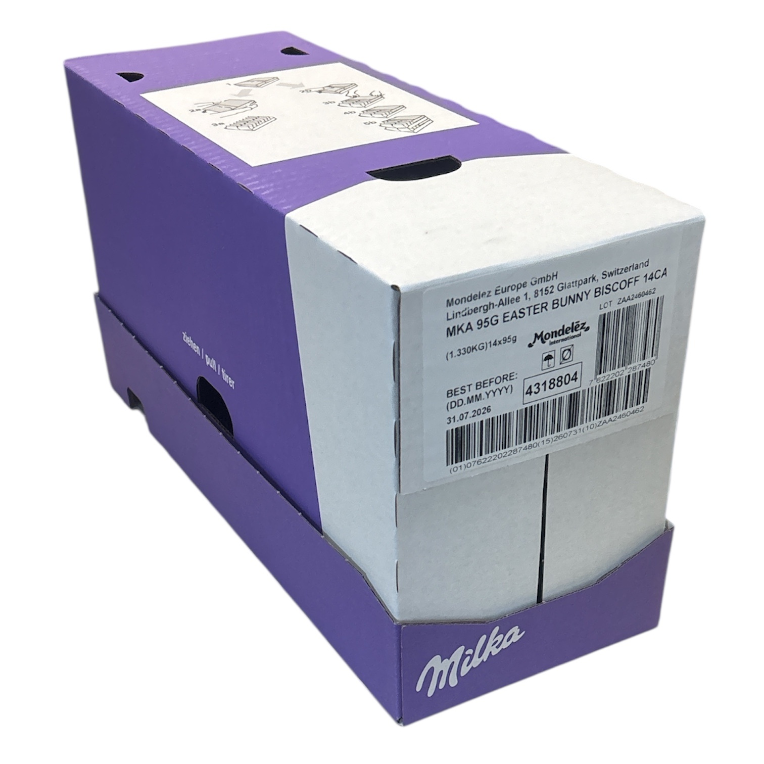 Milka Schmunzelhase  Biscoff 14 x 95g  I Osterschokolade Großpackung