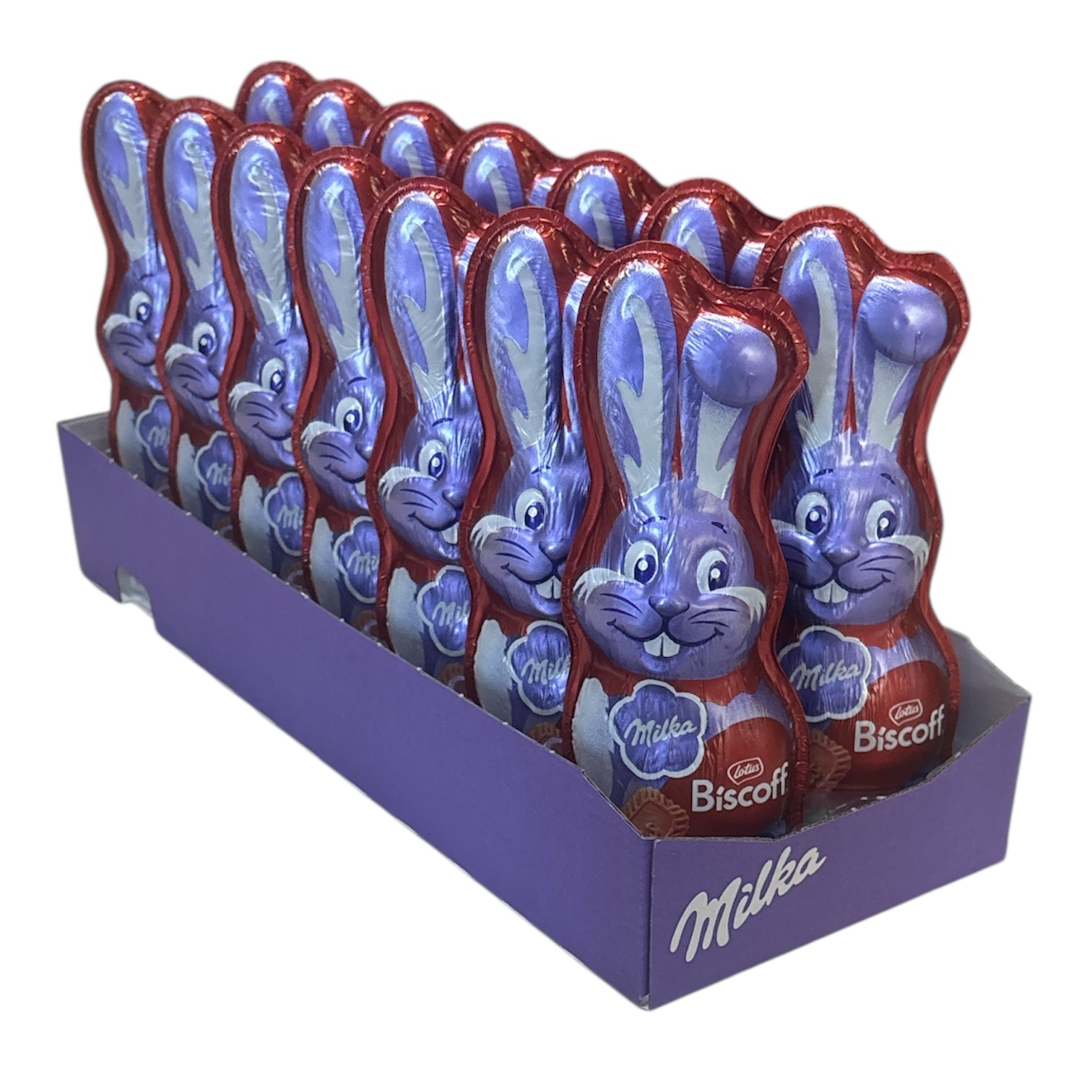 Milka Schmunzelhase  Biscoff 14 x 95g  I Osterschokolade Großpackung